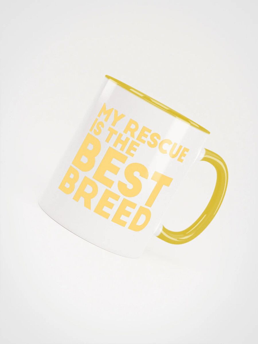 My Rescue is the Best Breed, white and yellow Ceramic Mug product image (4)