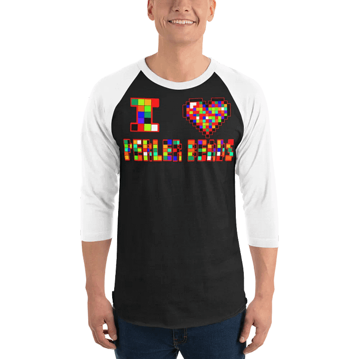 I Heart Perler Beads 2 Baseball Tee product image (1)