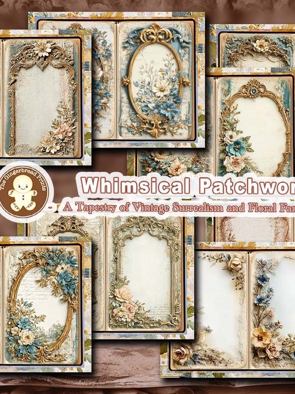 Whimsical Patchwork Journal kit digital Download product image (7)