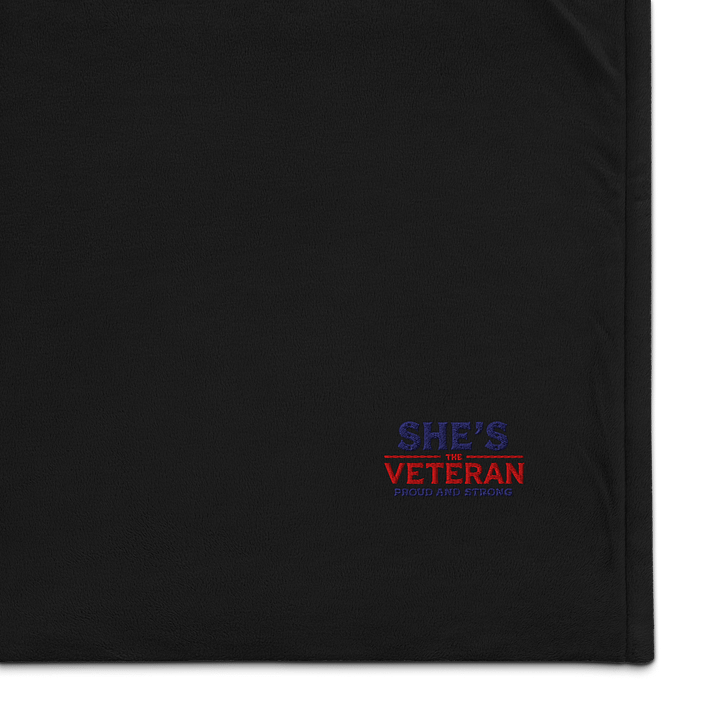 She’s The Veteran Embroidered Premium Sherpa Blanket product image (1)
