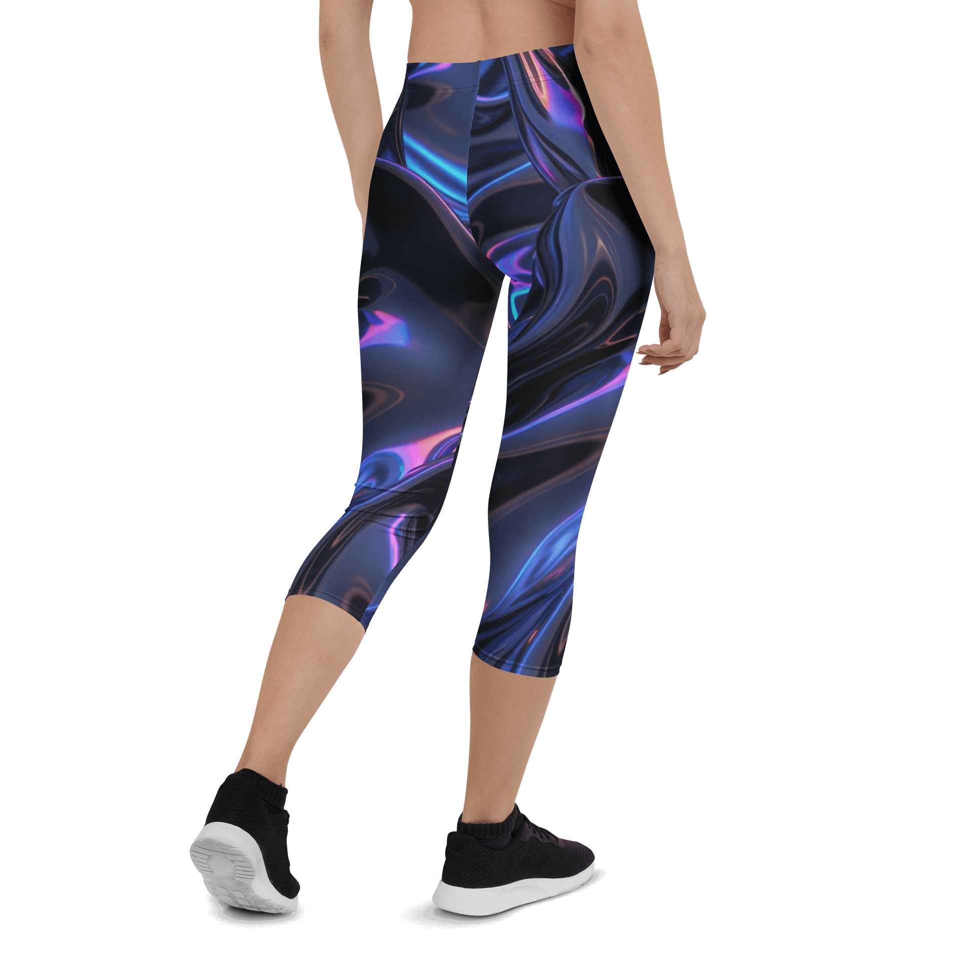 Abstract Liquid Waves Print Capri Leggings product image (2)