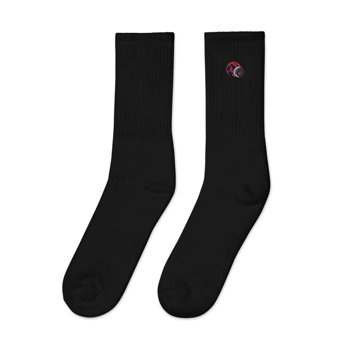 Two faced moon subtle embroidered socks product image (2)