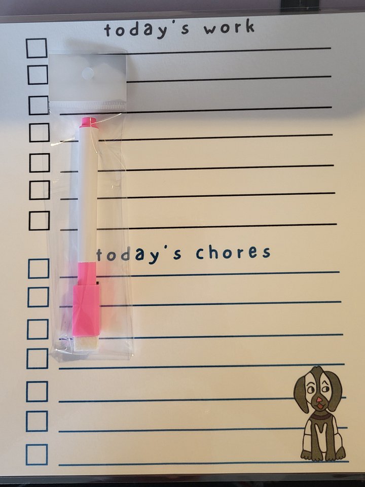 Cute Cartoon Brown and White Puppy Laminated To Do List with Dry Erase Marker product image (1)