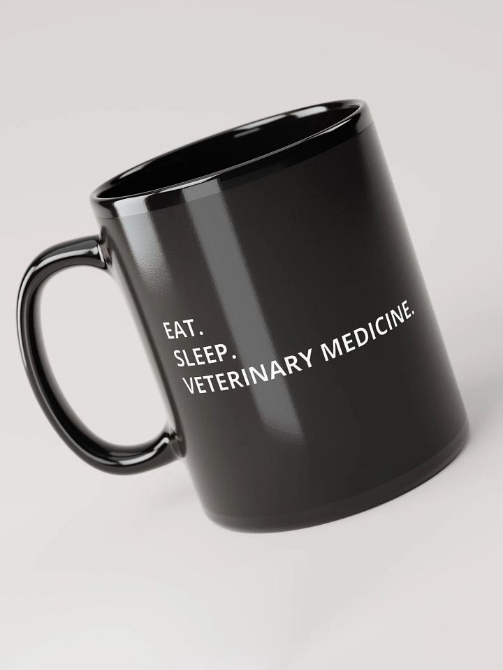 "Eat, sleep, veterinary medicine" black glossy mug product image (2)