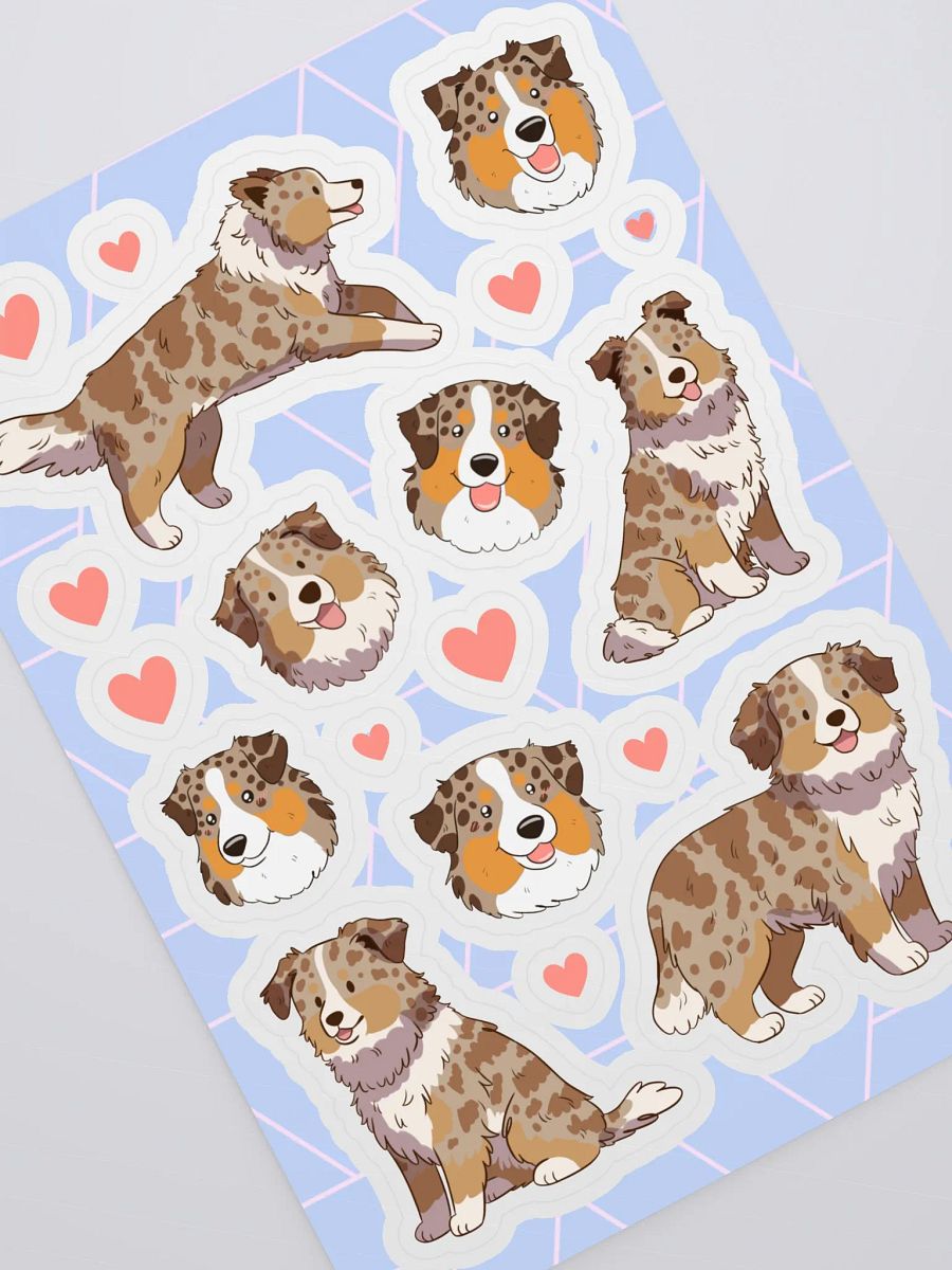 Australian Shepherd Love Sticker Sheet product image (2)