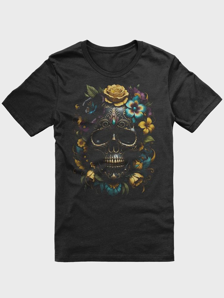 Floral Skull T-Shirt – Gothic Sugar Skull Tee for Day of the Dead & Halloween product image (1)