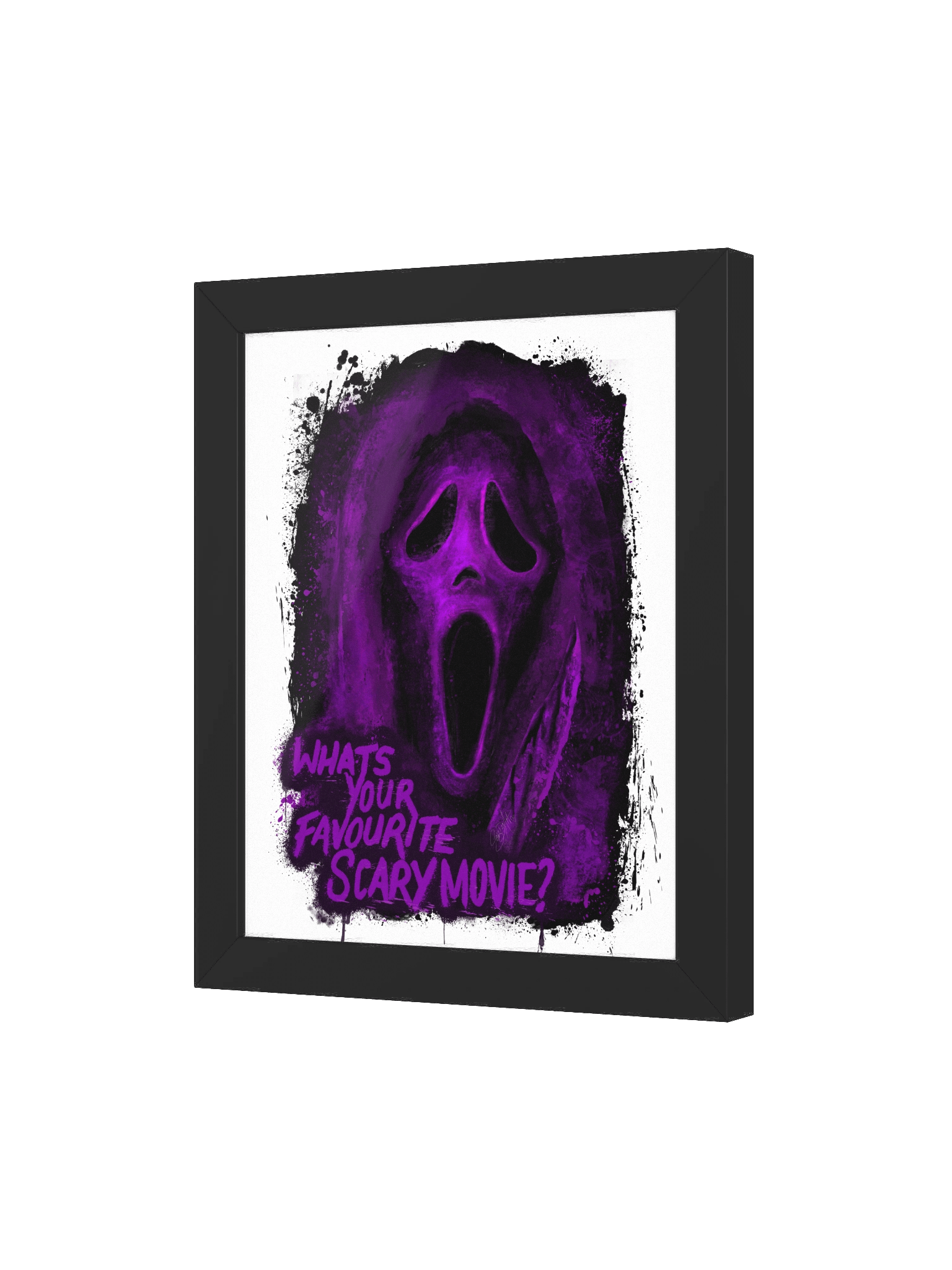 WHITE Framed Ghost Face Print (Purple) product image (3)