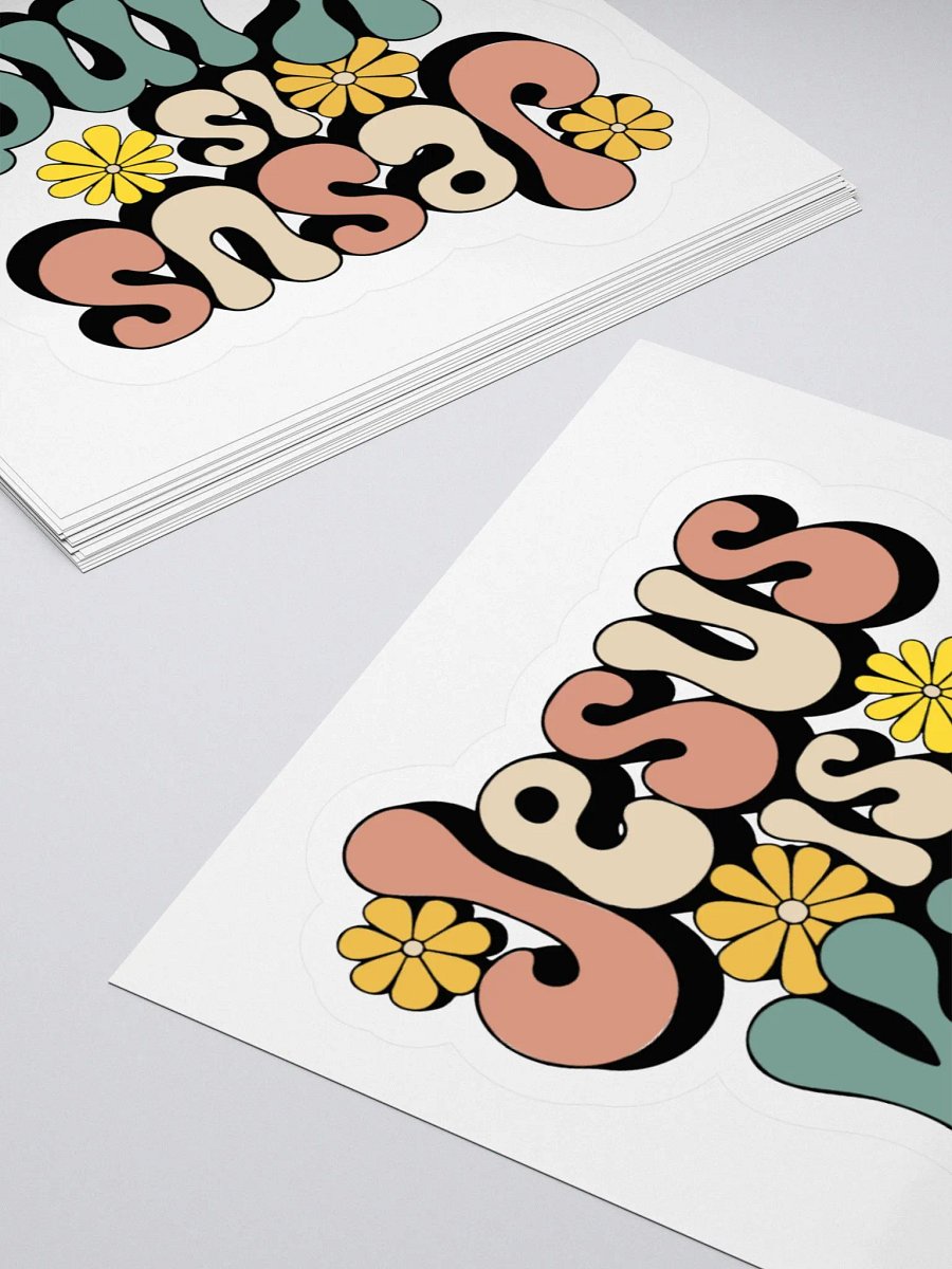 Retro Floral Jesus is King Stickers product image (2)