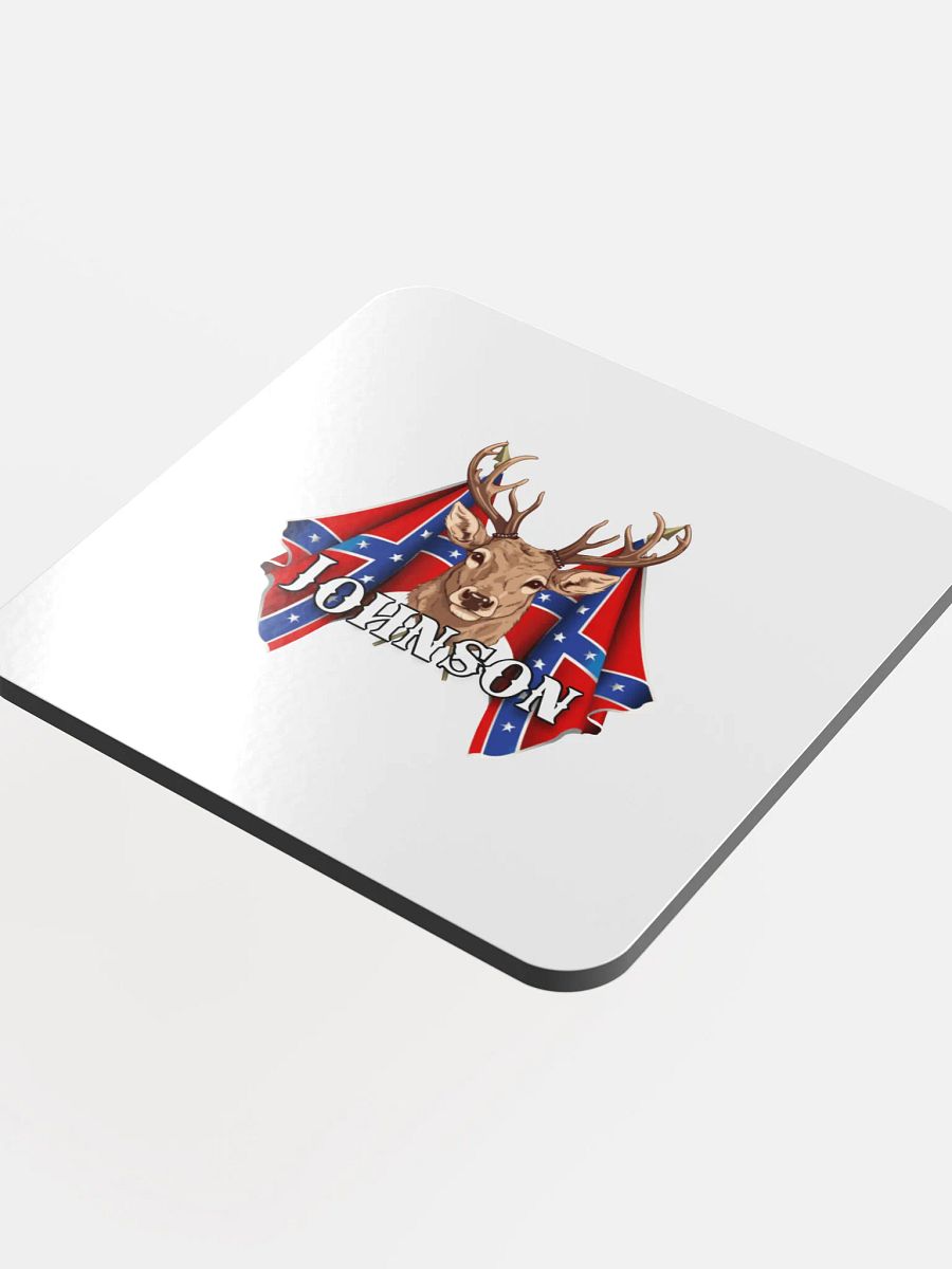 "Johnson" Last Name Rebel Redneck Deer - Coaster product image (4)