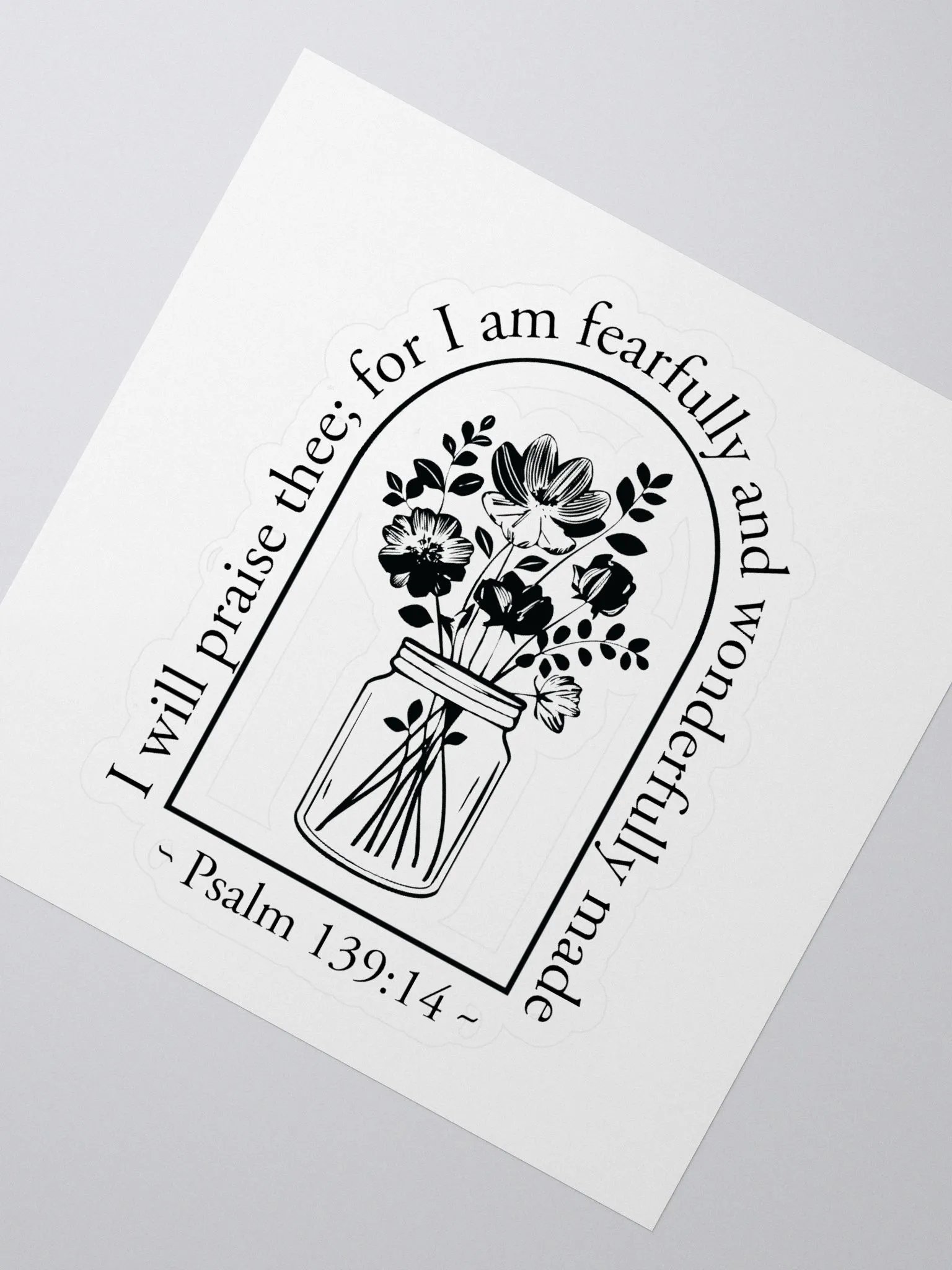 Psalm 139:14 Floral Sticker product image (2)