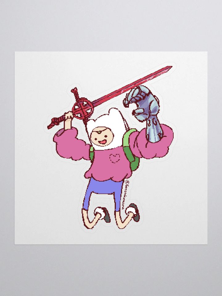 Adventure Time Finn the Human Pink Sweater Gauntlet of the Hero Sticker product image (2)