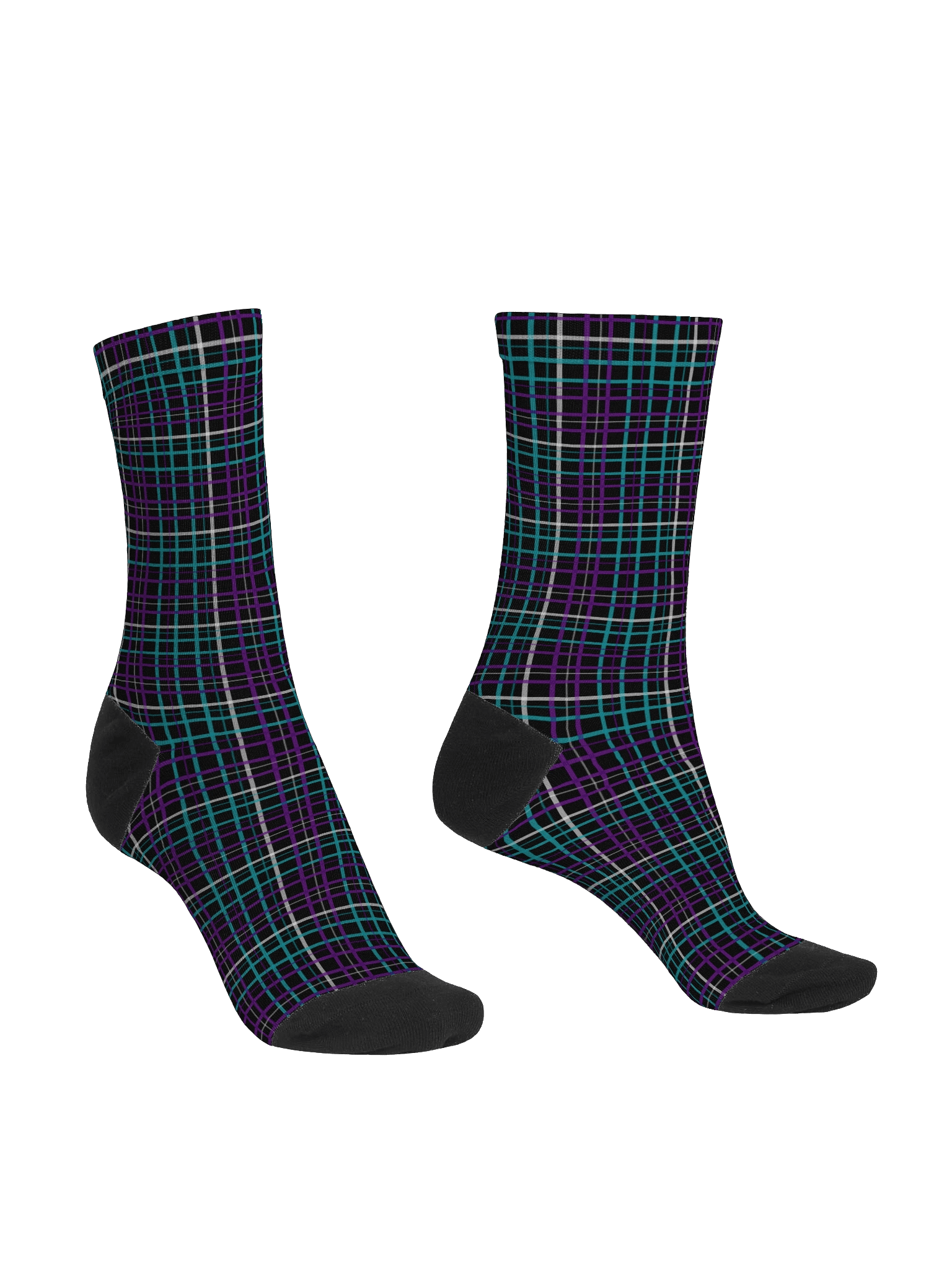 Black Plaid Crew Socks product image (3)
