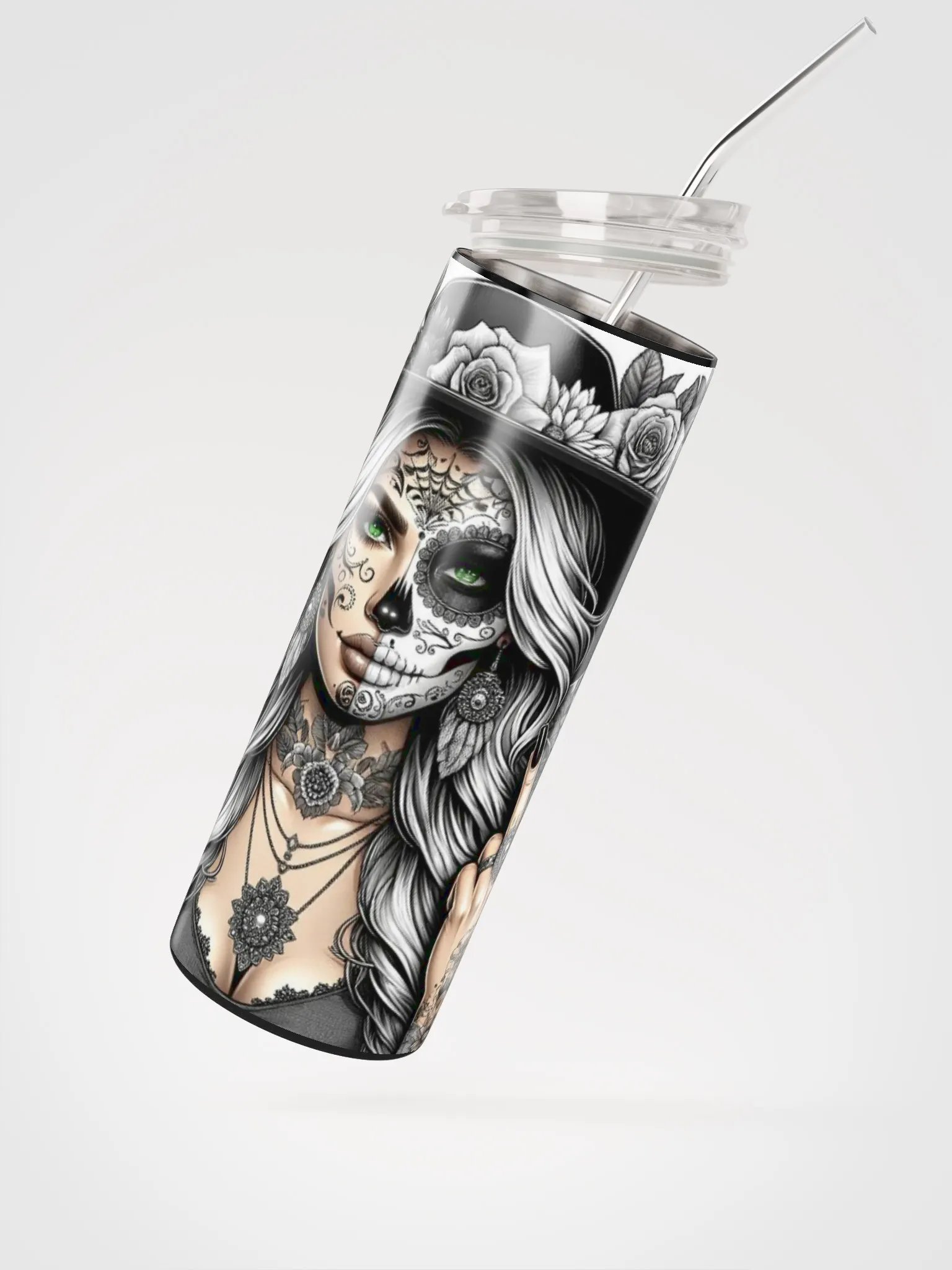 Gothic Glam Collection - Goth Girl Portrait 20 oz Tumbler - Darkly Elegant Drinkware product image (2)