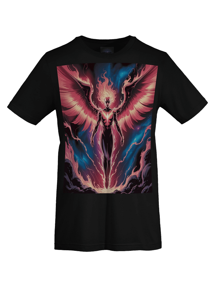 Dark Phoenix Flame Ascent Supersoft T-Shirt – Cosmic Inferno Veil product image (1)