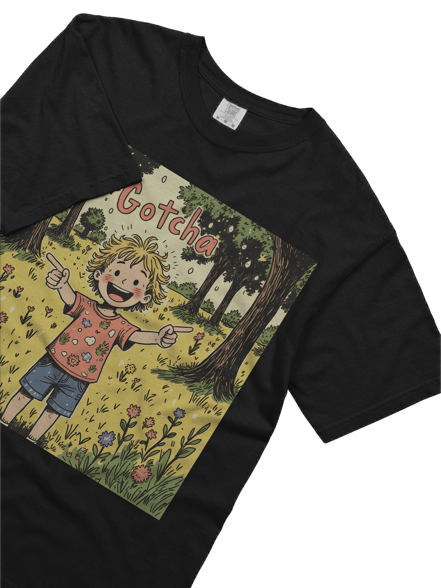 Gotcha! Playful Child – Whimsical Forest Heavyweight T-Shirt product image (43)