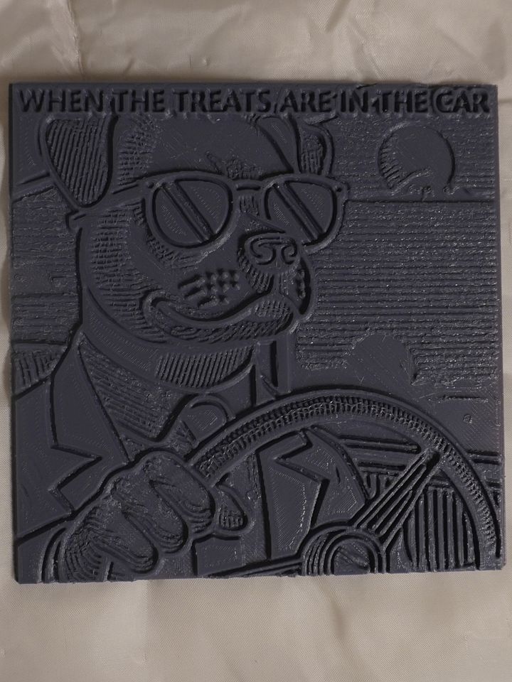 Dog Driving Car Plastic Meme Art Work product image (1)