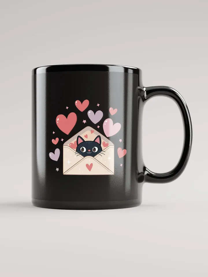 Feline Valentine Envelope - black mug product image (1)