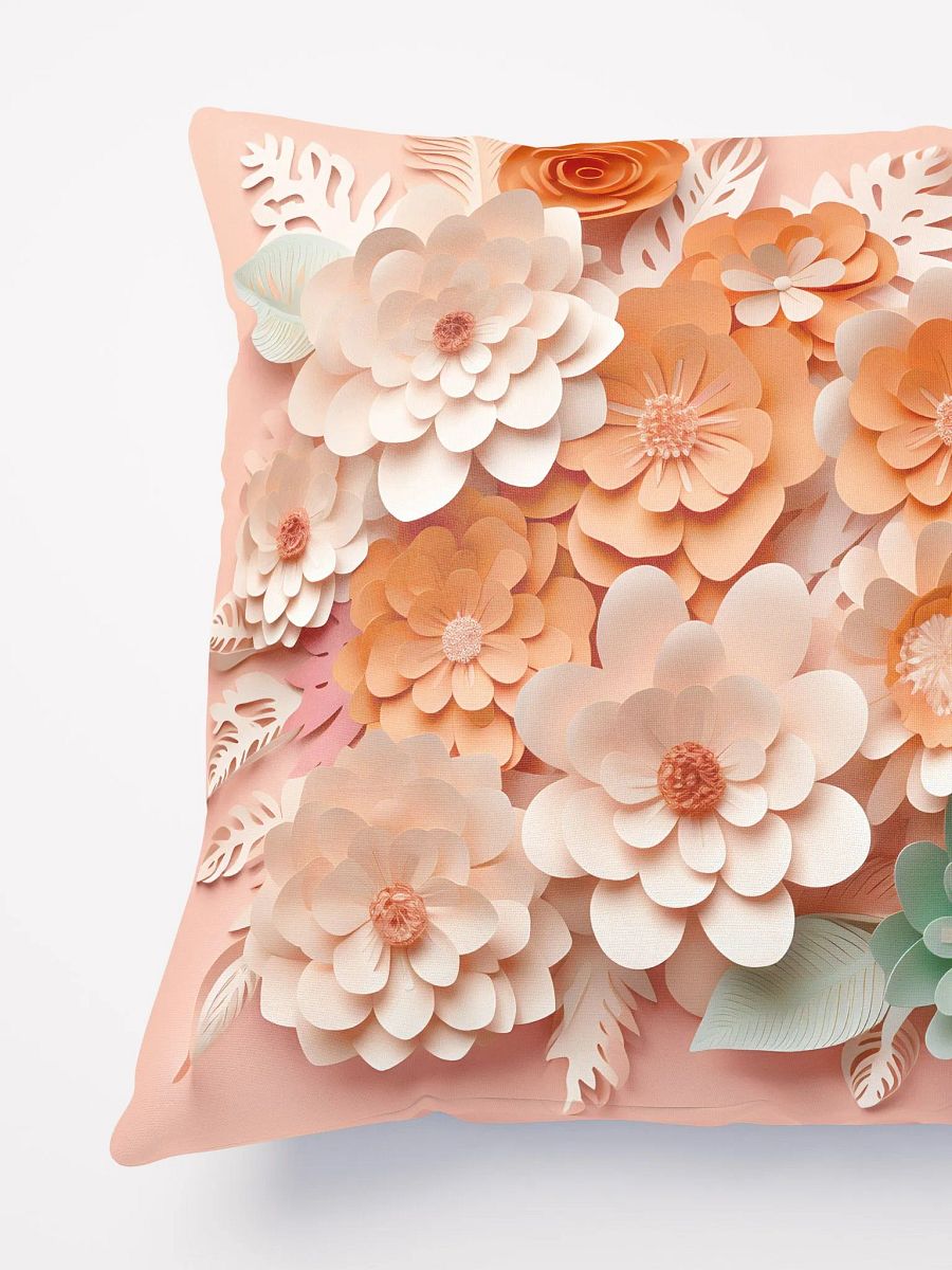 Peach 3D Flowers Pillow product image (4)