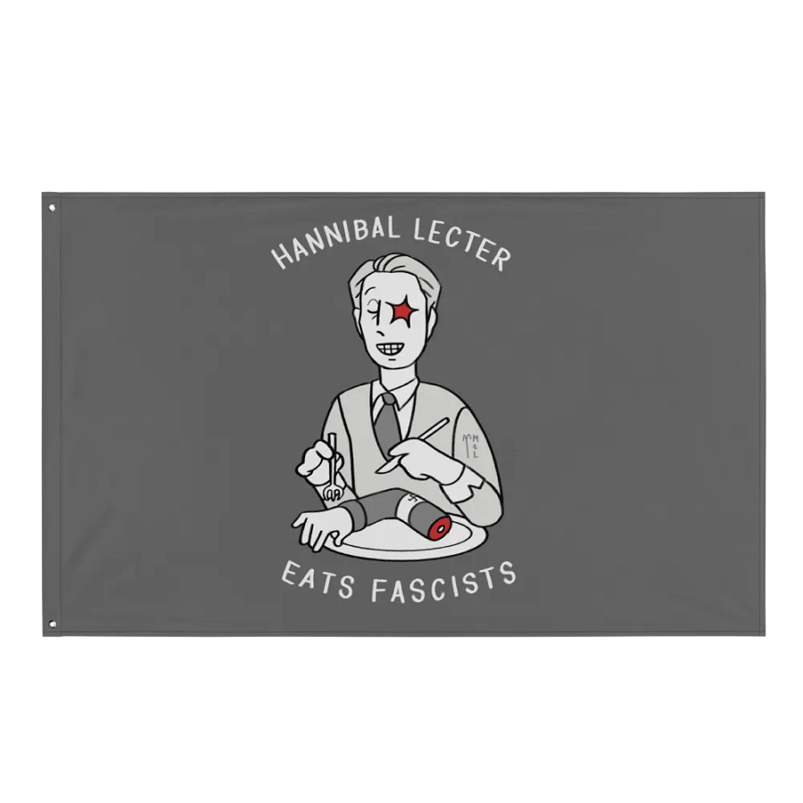 Hannibal Lecter Eats Fascists ☆ Flag product image (1)
