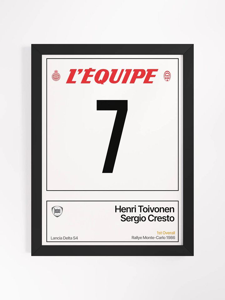 Framed A3 Print / Henri Toivonen / Rallye Monte-Carlo 1986 Number 7 product image (2)