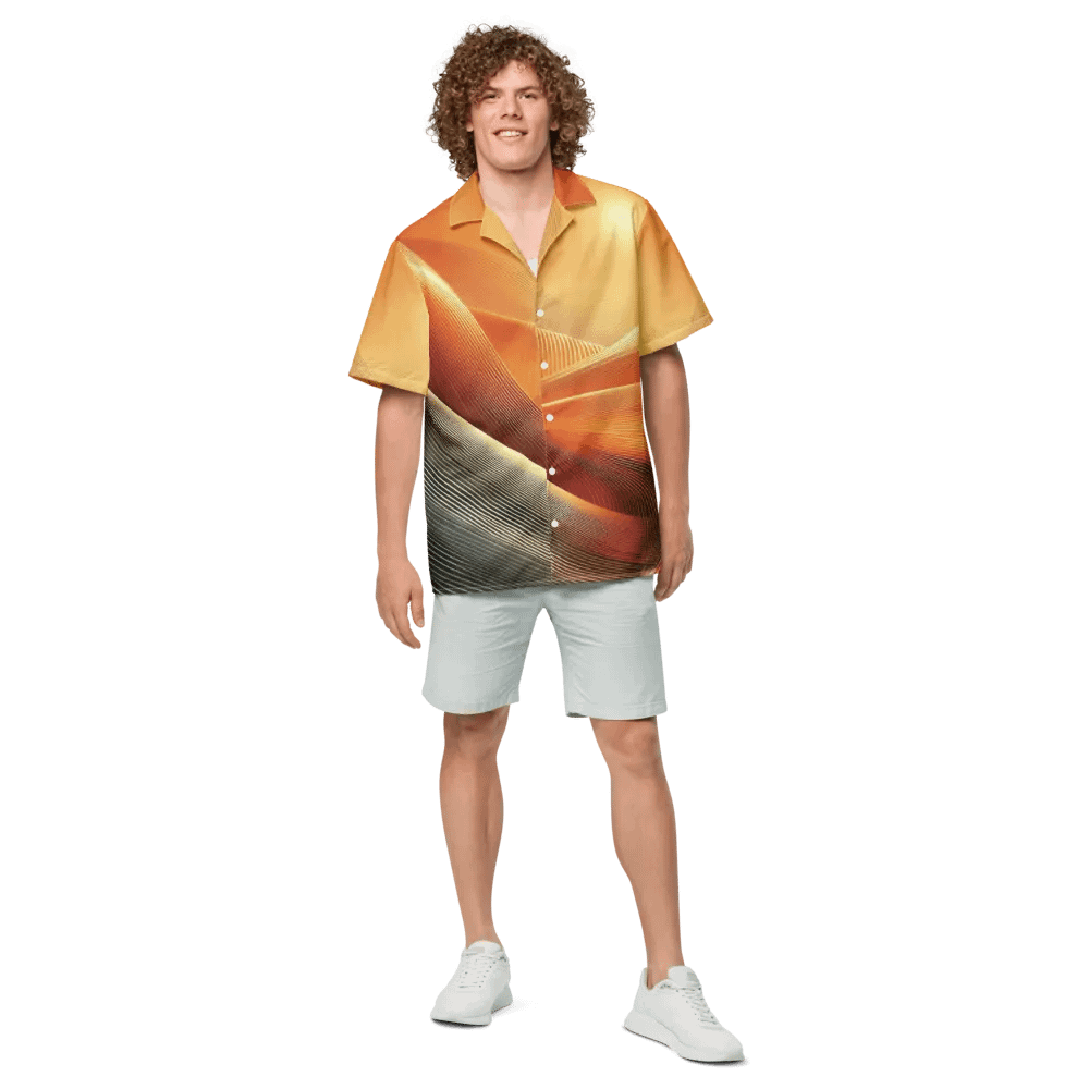 Men's Full-Print-4 Orange Hawaiian Shirt product image (2)