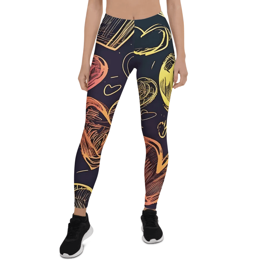 Leggings – Neon Hearts Print for Bold & Fun Style product image (1)