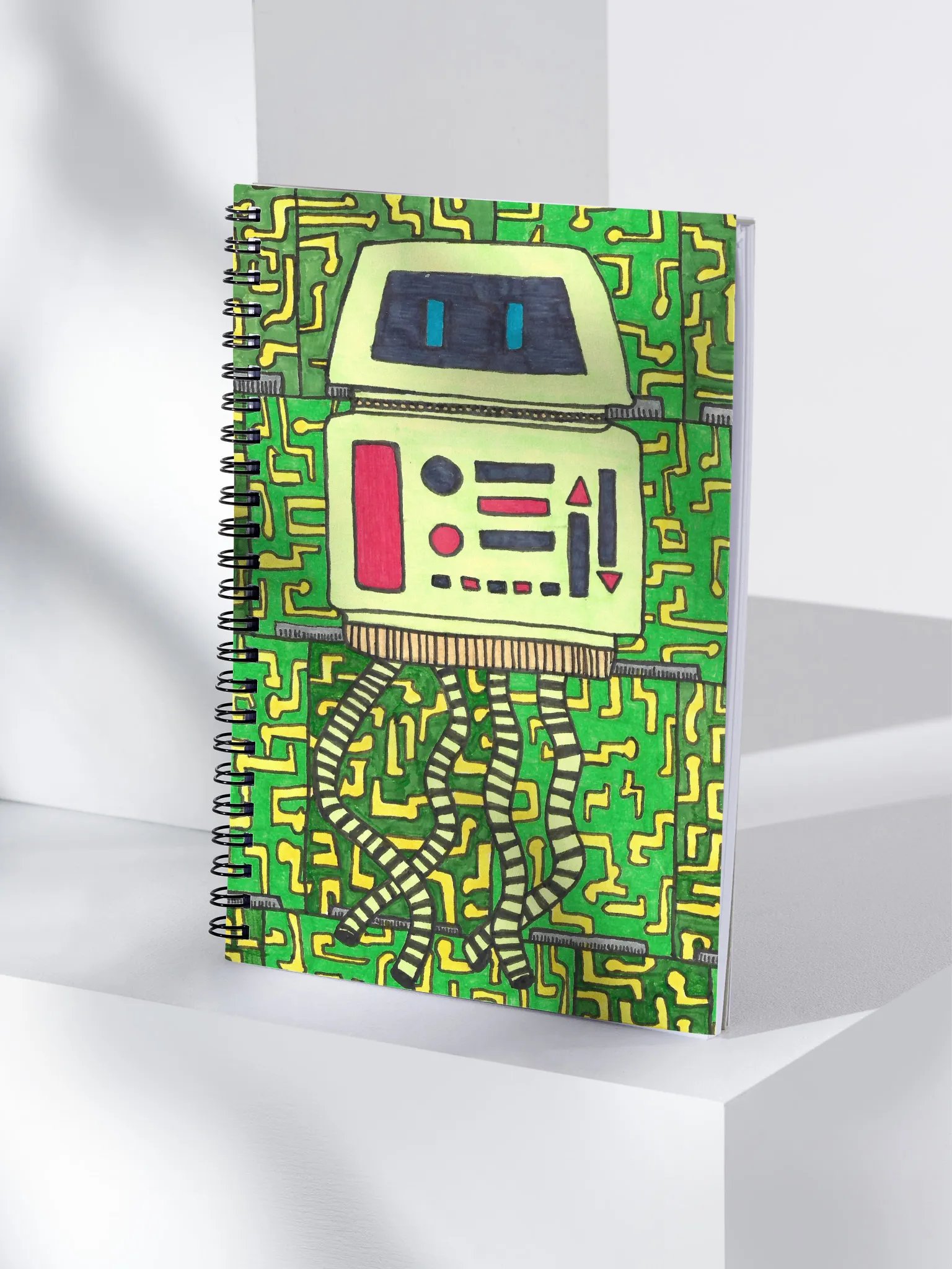 "Robot with a Checkered Past" Spiral Notebook product image (2)