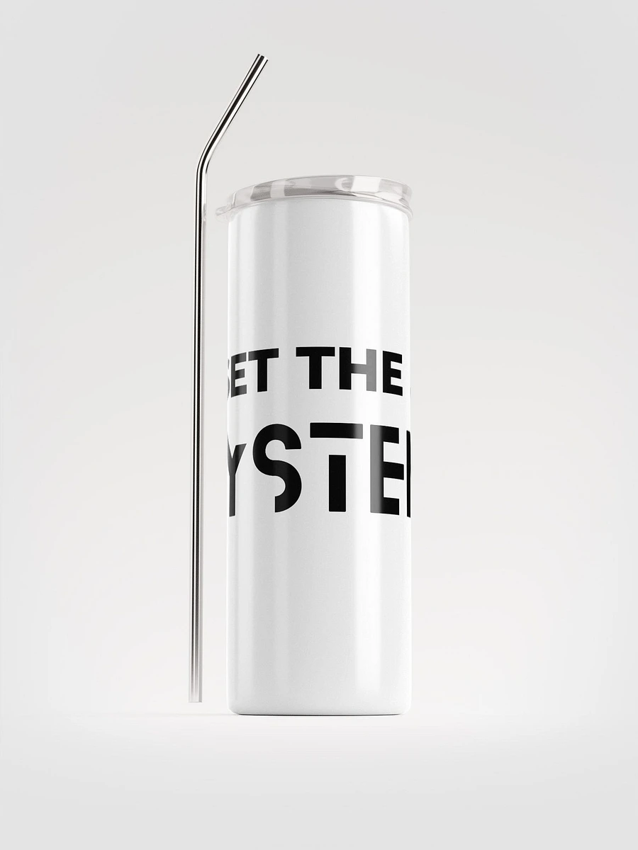 White stainless steel tumbler all over print reset the system product image (1)