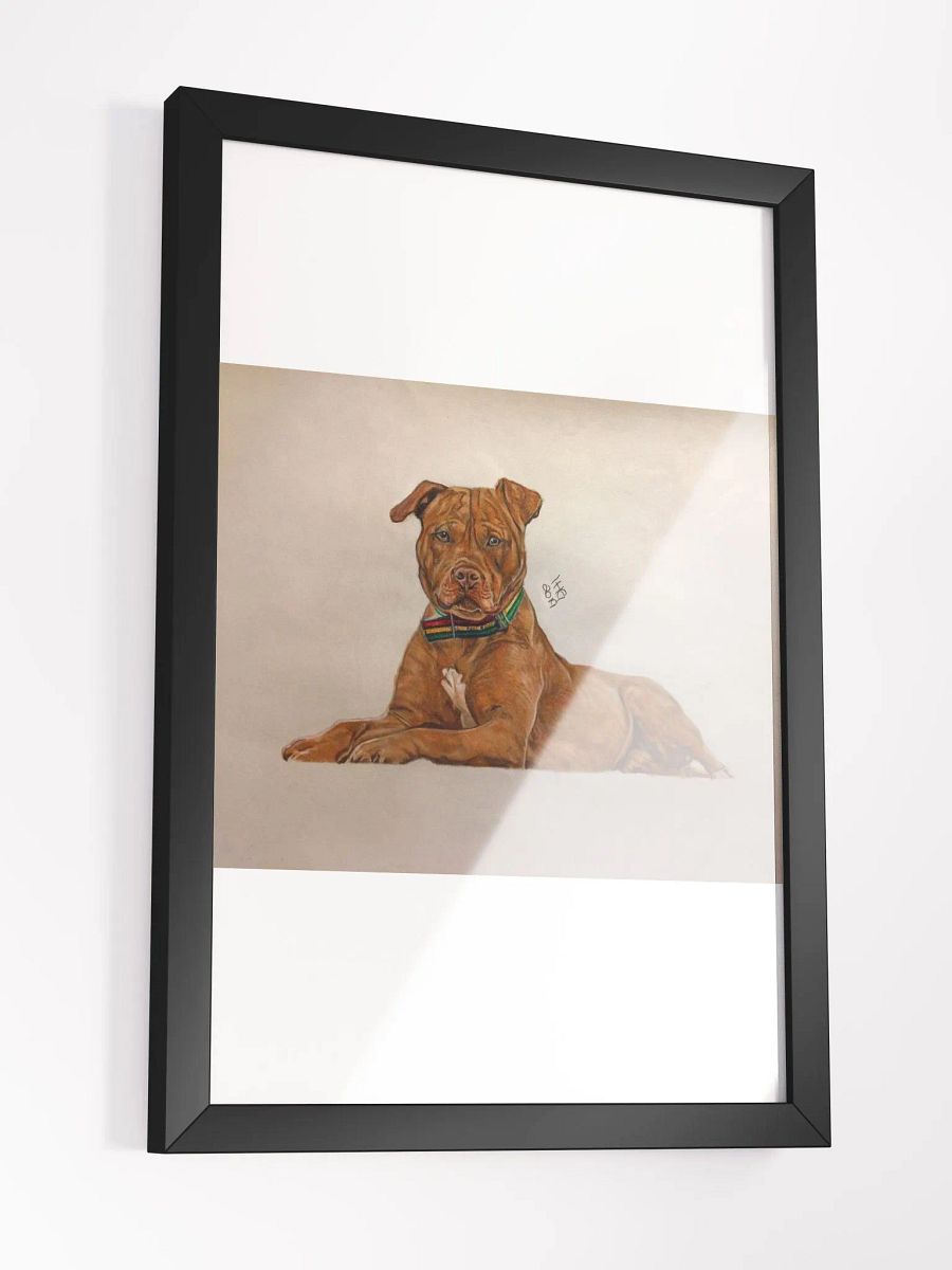 Pitbull Colored Pencil Drawing Framed Print product image (3)