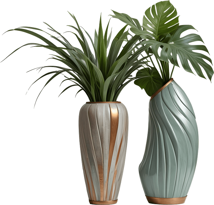 Twin Elegance Vases – Gatsby Grace Art Deco PNG product image (1)