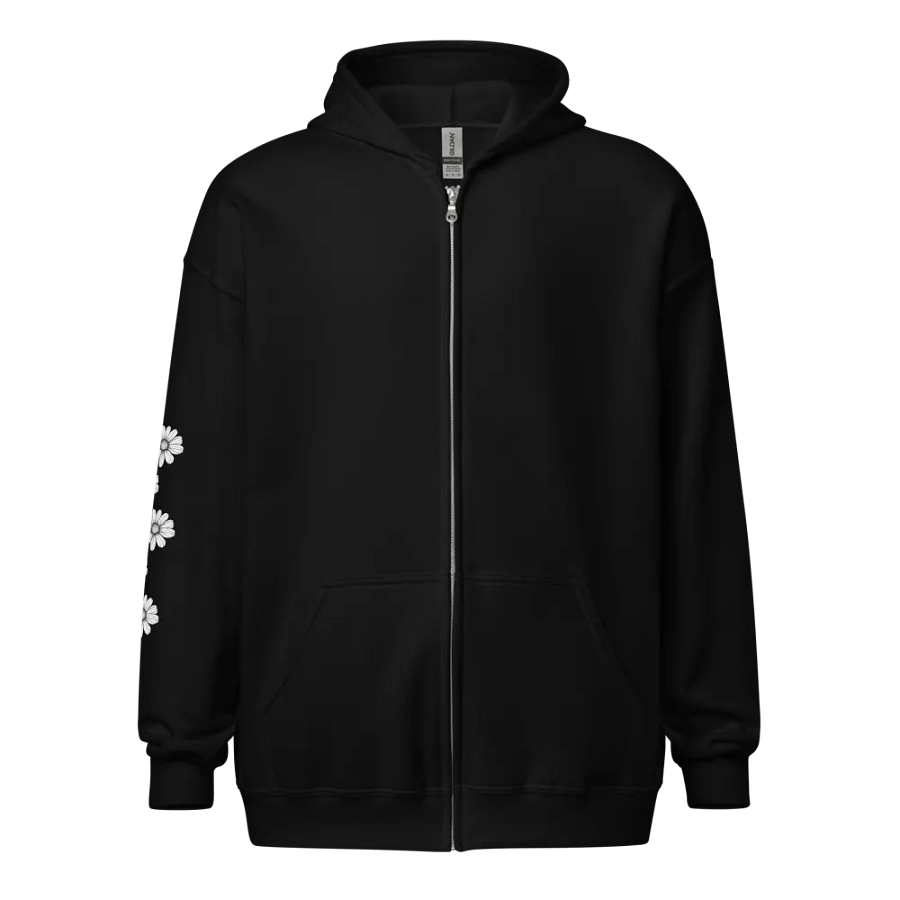 5 Daisies on Right Sleeve Zip Hoodie Heavy Blend Zip product image (3)