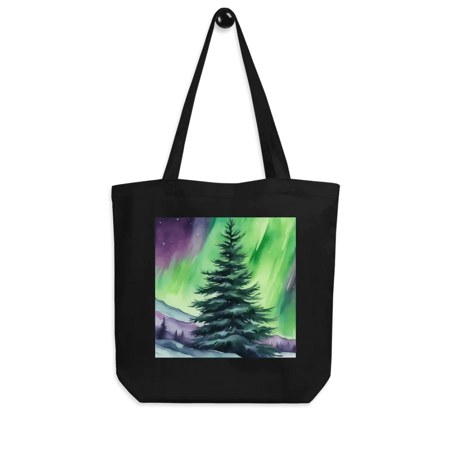 Northern Lights Fir Tree, Organic Cotton Twill Tote Bag product image (4)