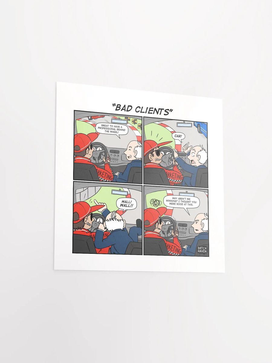 "Bad clients" poster (10″×10″) product image (3)