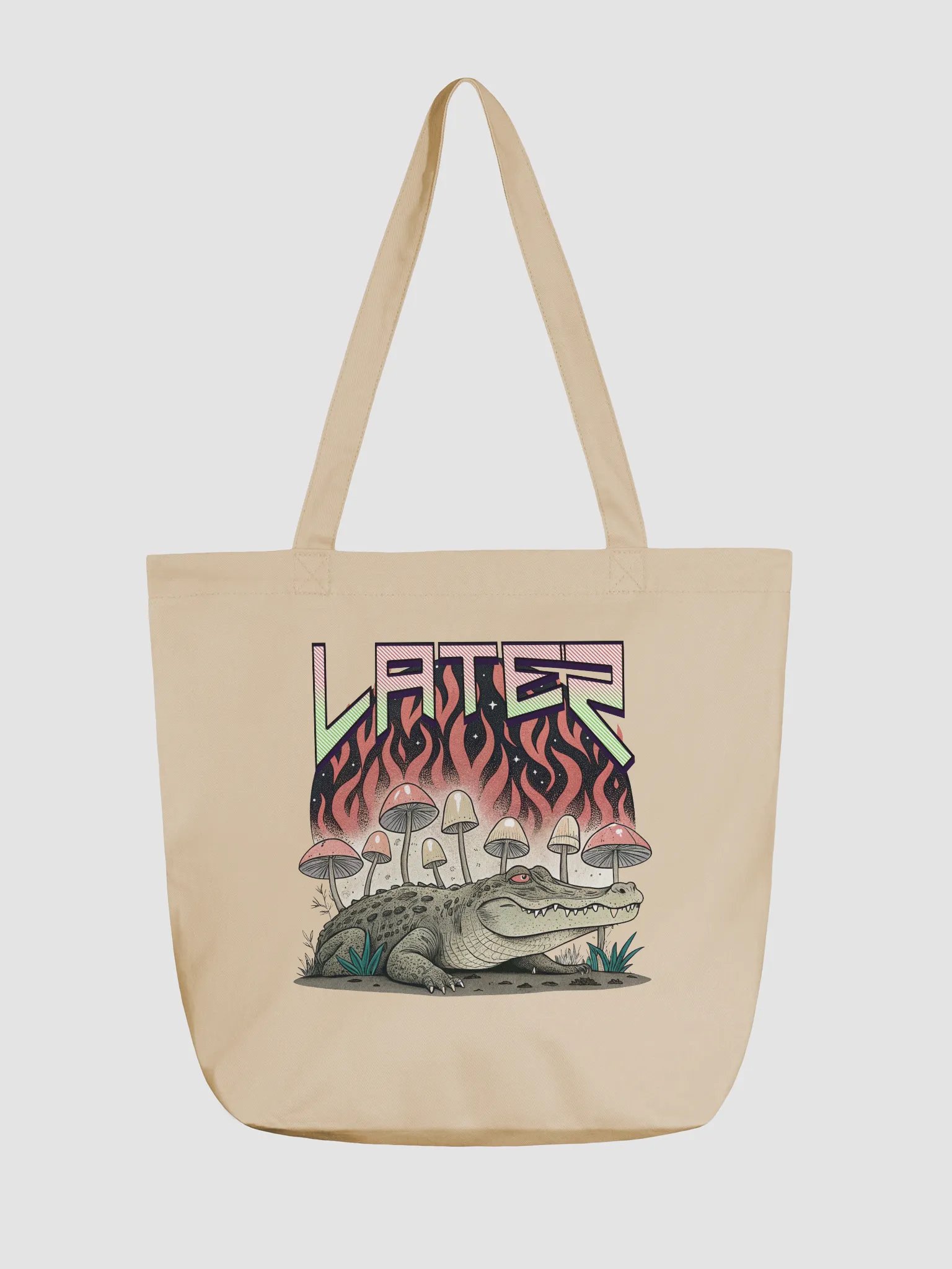 Later Alligator Mushroom Flaming Eco Tote product image (5)