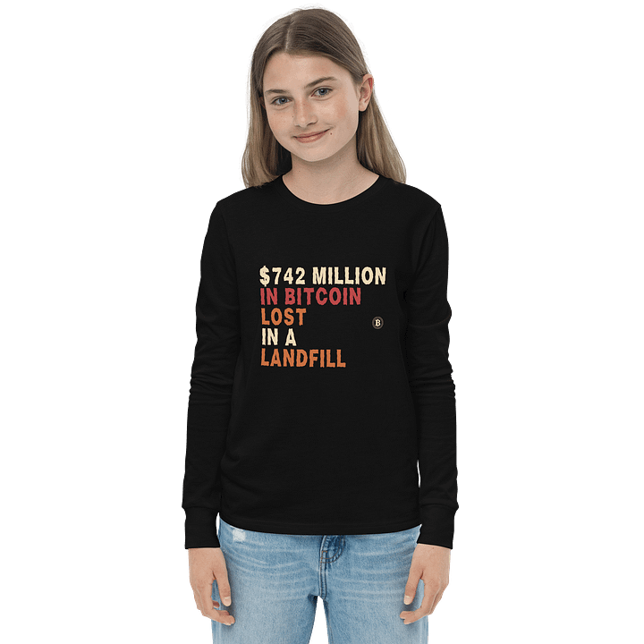 Bitcoin Landfill Loss Youth Long Sleeve Tee product image (1)