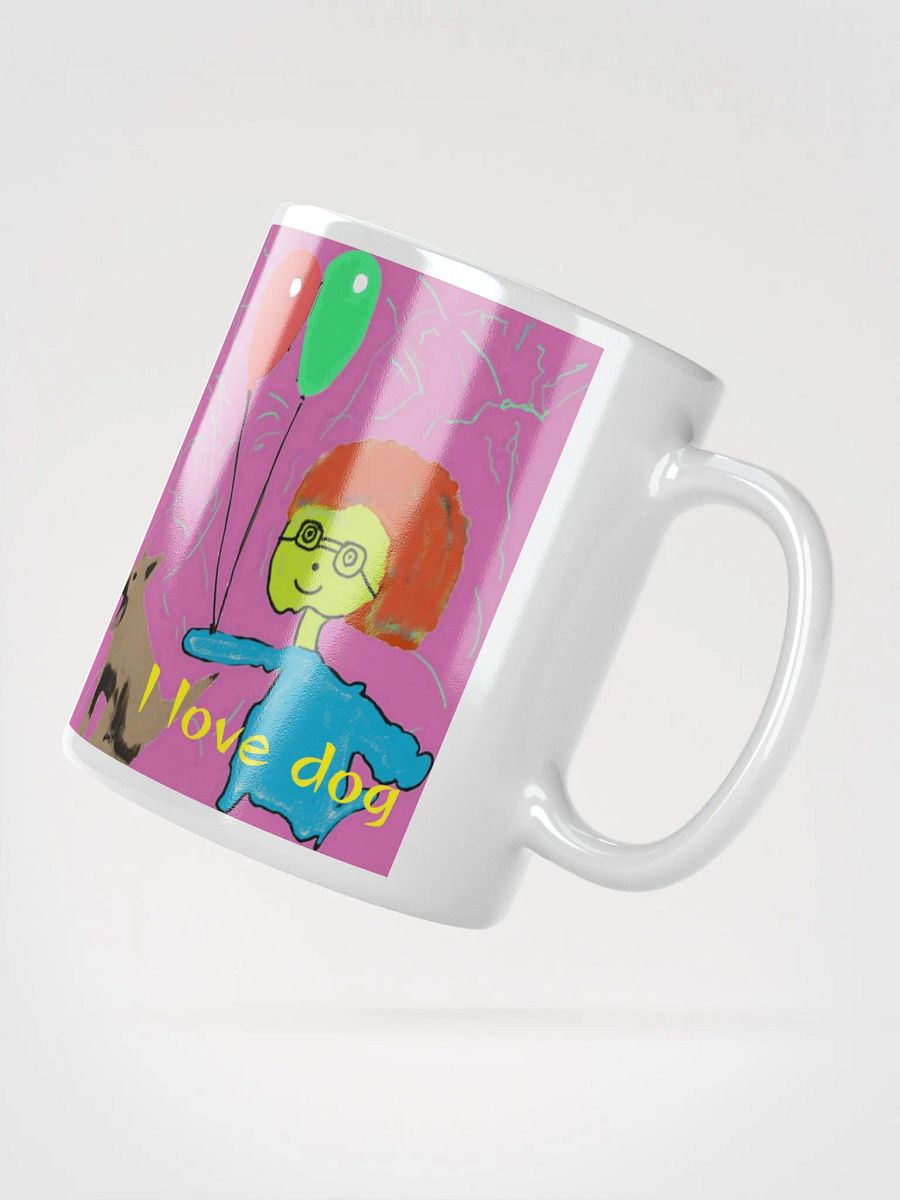 White Glossy Mug: i love dog product image (10)