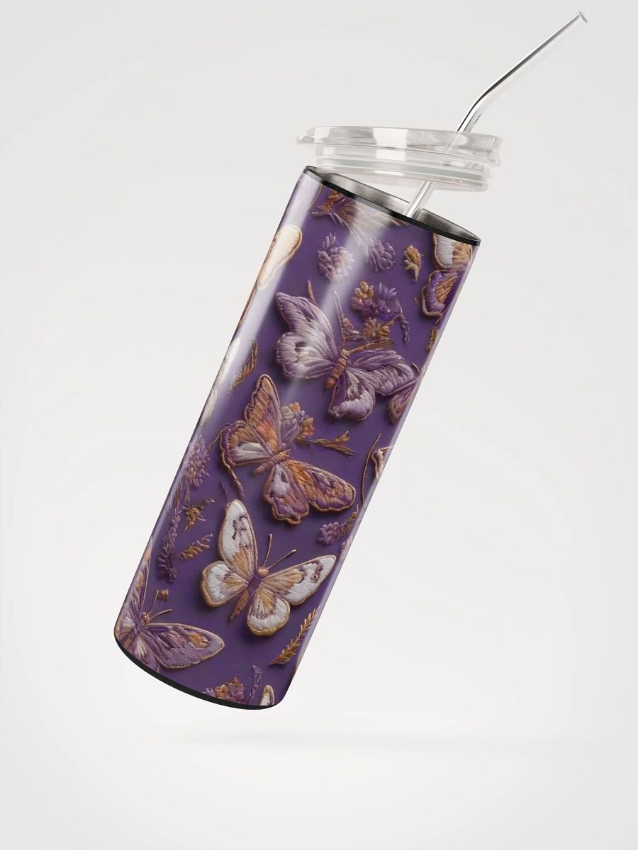 Embrace Elegance with Our Embroidered Purple Butterfly Stainless Steel Tumbler | Eco-Friendly Gift Idea product image (2)