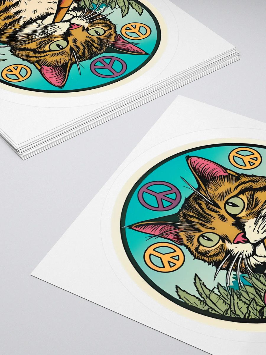 Psychedelic Cat Peace Sticker product image (11)
