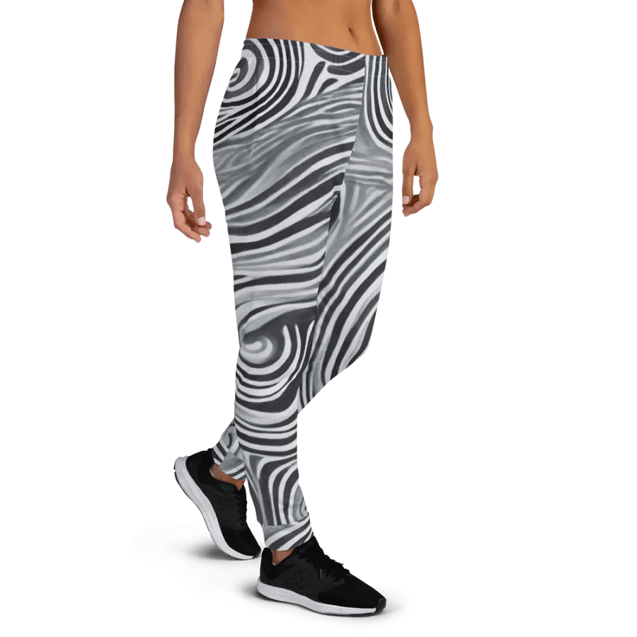 Funky Black and White Noir Liquid Tie-Dye Women's Joggers product image (5)