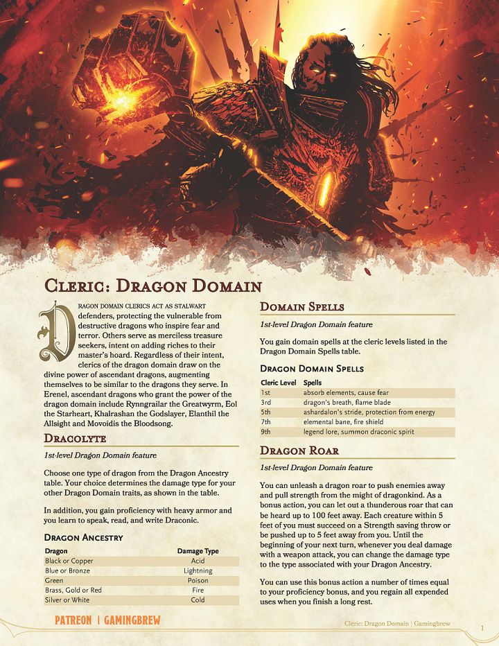 Dragon Domain | 5E Cleric Subclass product image (2)