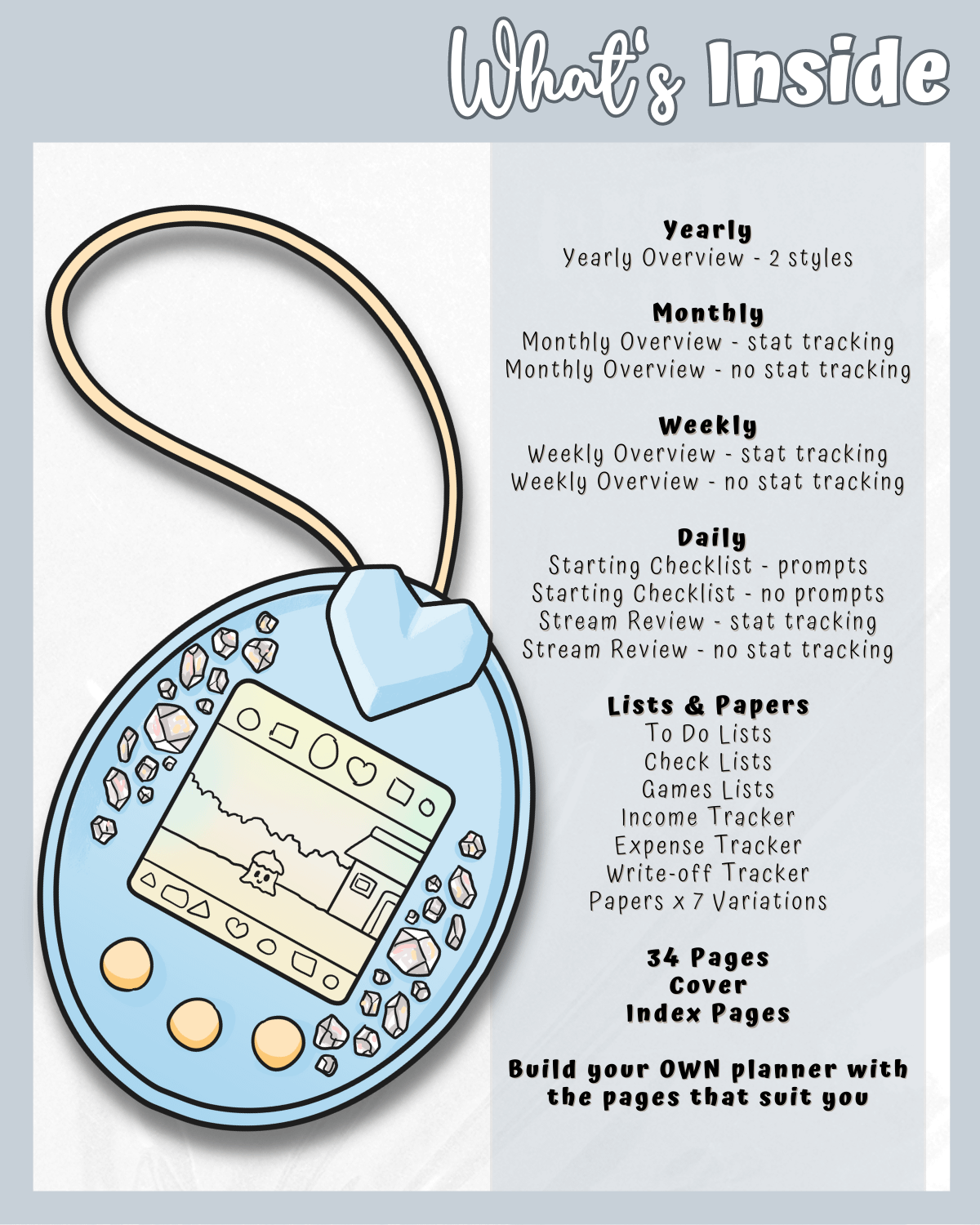Grey Streaming Planner Printable product image (3)
