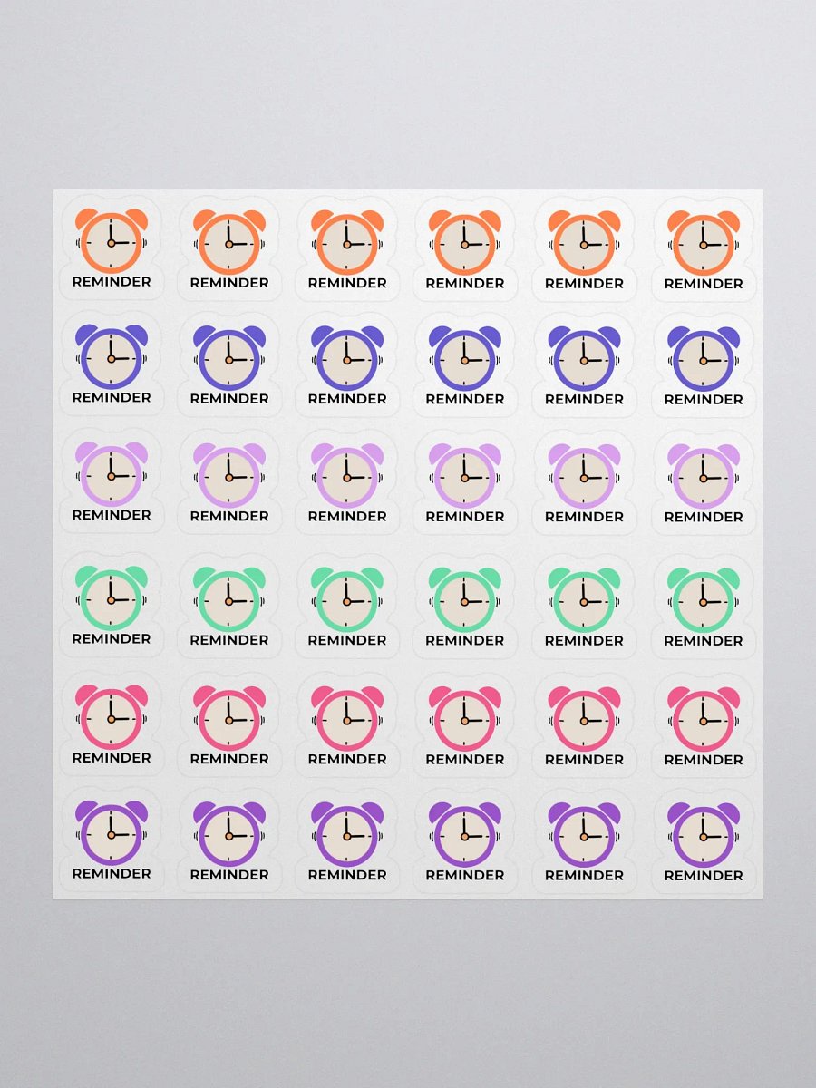 Colorful Clock Reminder Stickers – Hand-Drawn, Functional Planner Stickers for Bullet Journals, Work, and Office Organization product image (1)