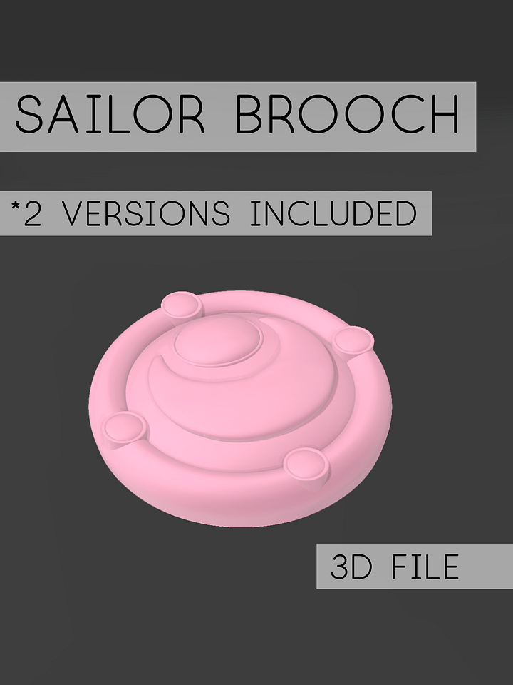 Moon Brooch STL File product image (1)