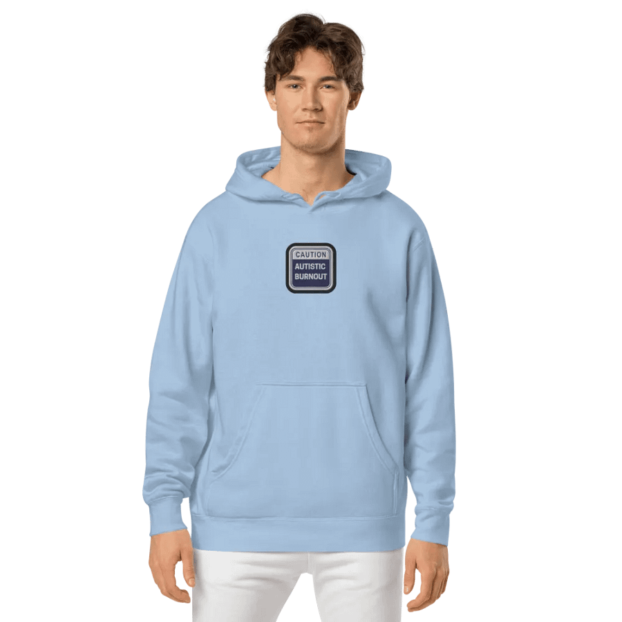 CAUTION: ASD BURNOUT embroidered pigment hoodie (navy bubble design 2) product image (3)