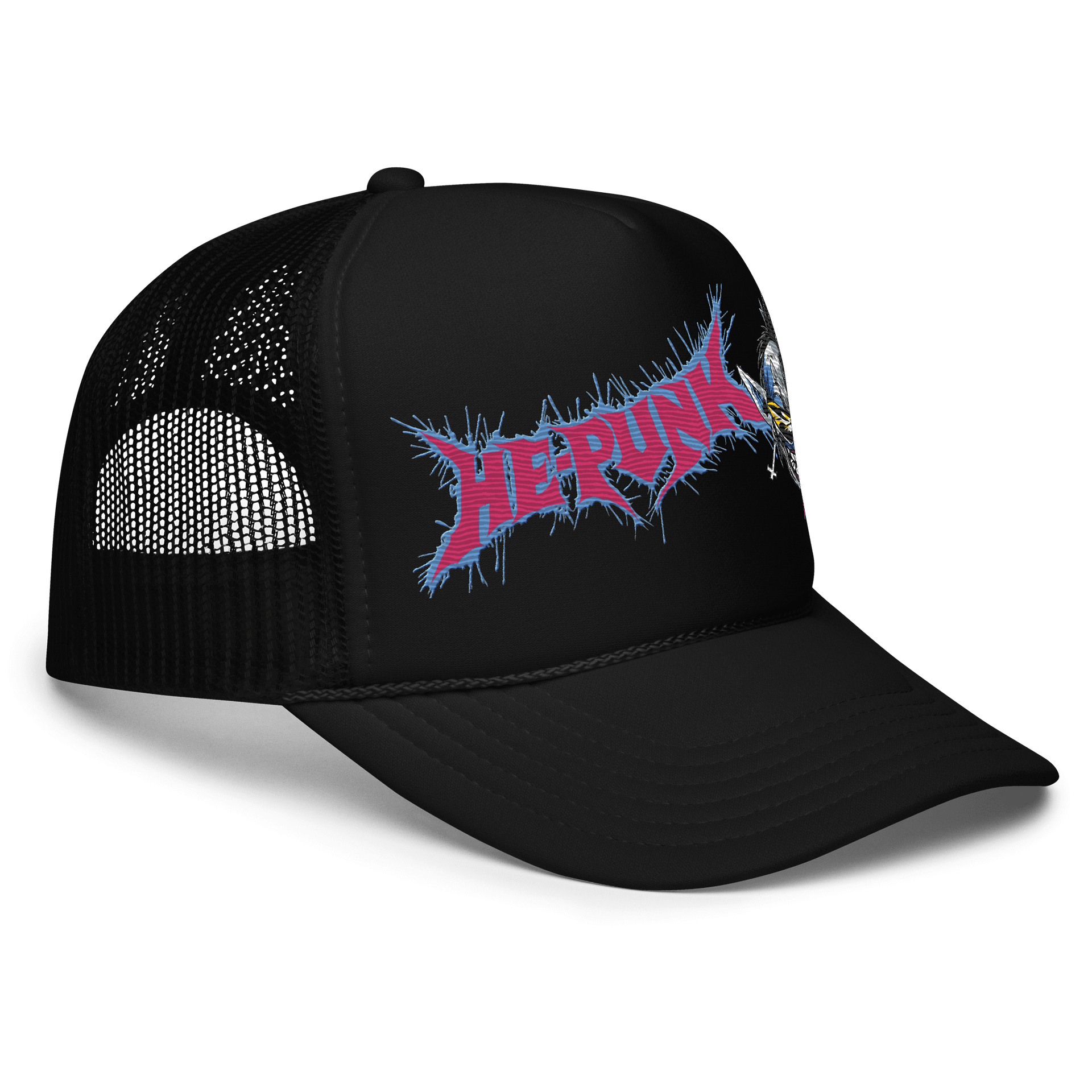 SLITFACED NECRO HAT. HE-PUNK 3D-PUFF EMBROIDED LOGO product image (5)