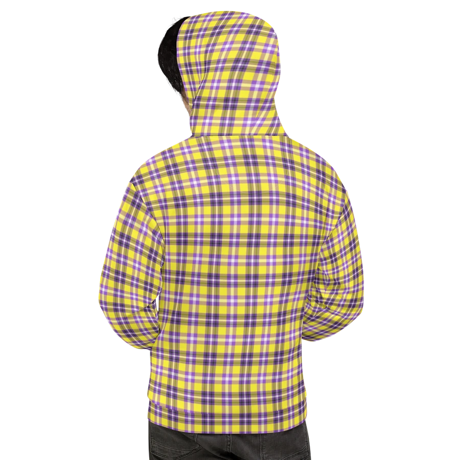 Bright Yellow and Purple Plaid Hoodie product image (9)