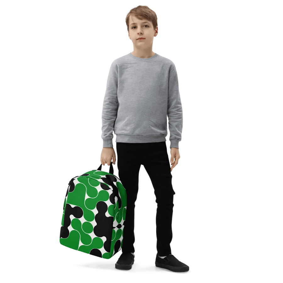 Green & Black Circles All-Over Print Minimalist Backpack product image (5)