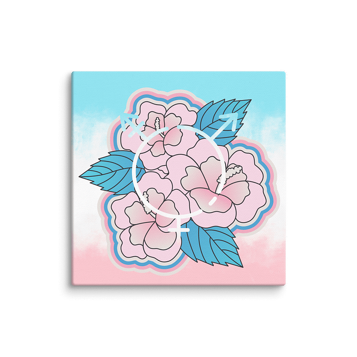 LGBTQIAP2S+ 2025, Trans Flower with Symbol, Canvas Print product image (4)
