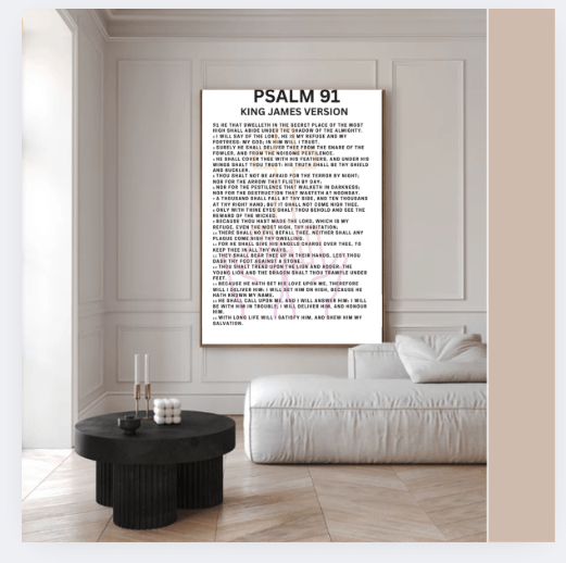 Psalm 91 Framed Poster | Minimal Bible Verse Art | Christian Home Decor product image (6)
