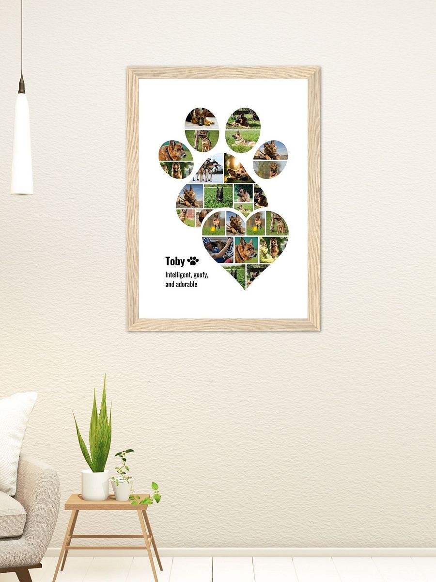 Pet Memorial Paw Heart Photo Collage Canva Template product image (7)
